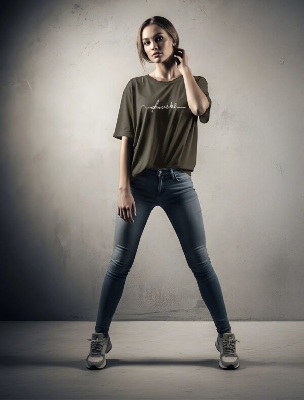 CursiveW1 Cursive Logo Women Oversized Tee