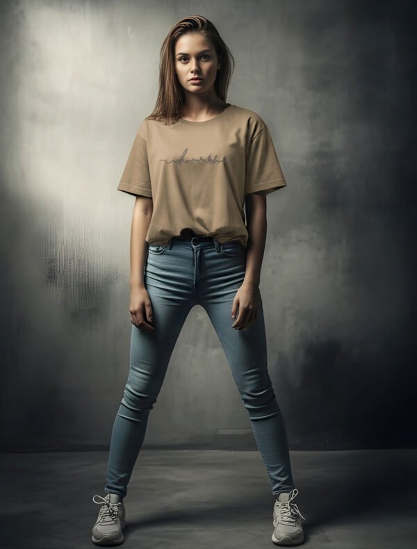 CursiveW9 Cursive Logo Women Oversized Tee