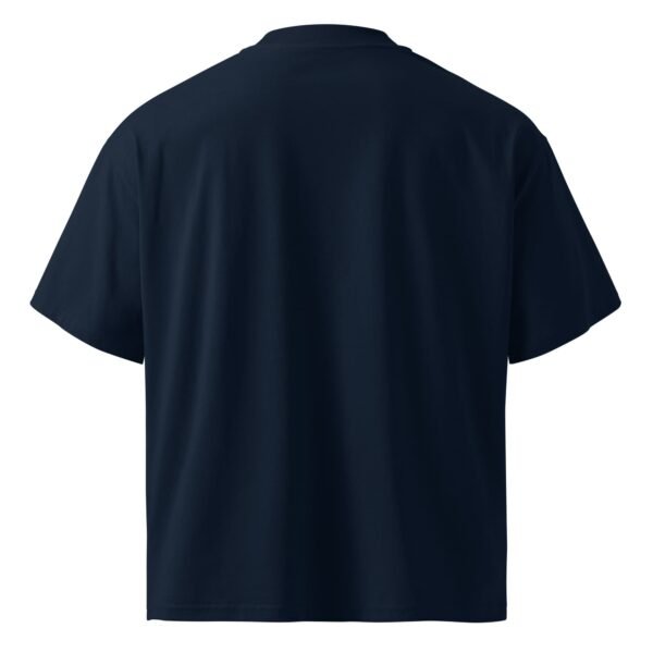 "Monogram Logo" Men's Organic Oversized High Neck T-Shirt - Image 3