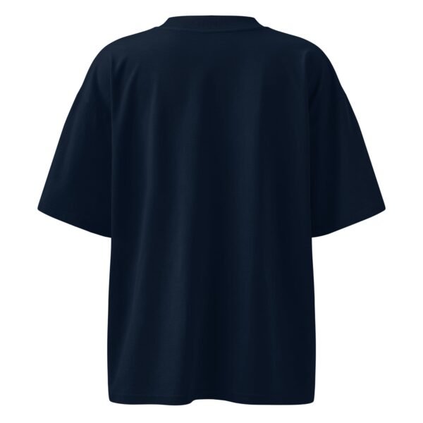 "Monogram Logo" Women's Organic Oversized High Neck Tee - Image 3