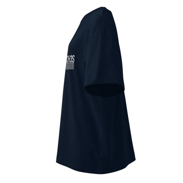 "Monogram Logo" Women's Organic Oversized High Neck Tee - Image 2