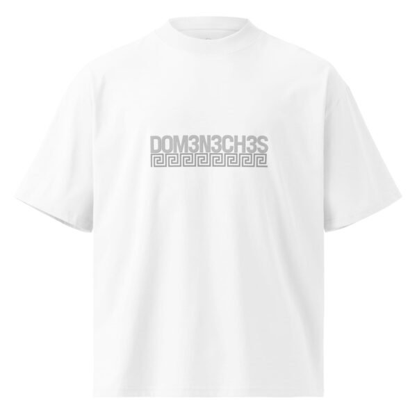 "Monogram Logo" Men's Organic Oversized High Neck T-Shirt - Image 2