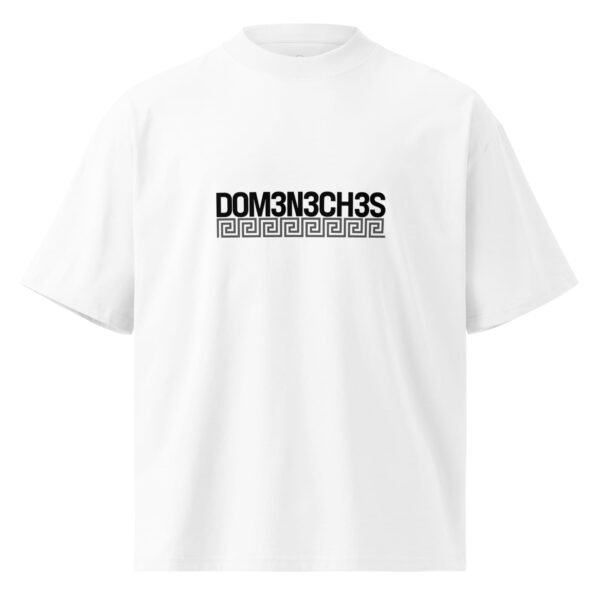 "Monogram Logo" Men's Organic Oversized High Neck T-Shirt - Image 2