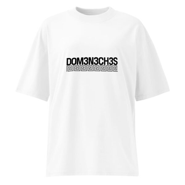 "Monogram Logo" Women's Organic Oversized High Neck Tee - Image 2