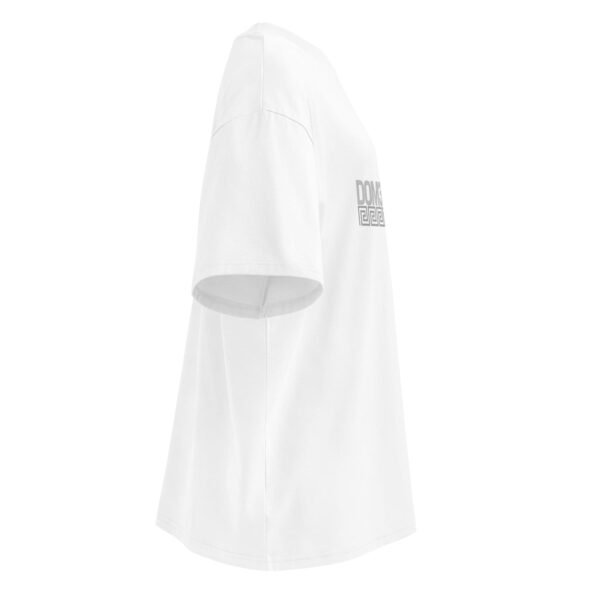 "Monogram Logo" Women's Organic Oversized High Neck Tee - Image 8